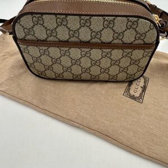 Women's Gucci Horsebit 1955 small shoulder bag GG Supreme made in Italy - Picture 14 of 16